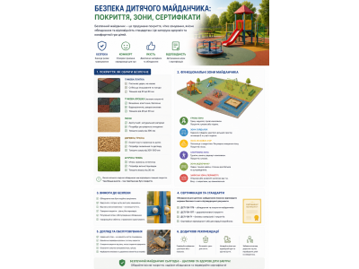 Безпека дитячого майданчика: покриття, зони, сертифікати Безпека дитячого майданчика: покриття, зони, сертифікати