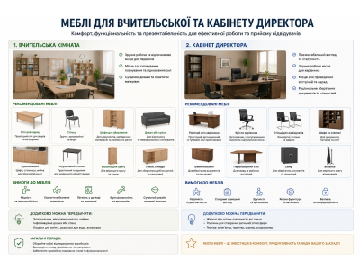 Меблі для вчительської та кабінету директора Меблі для вчительської та кабінету директора