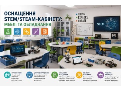Оснащення STEM/STEAM-кабінету: меблі та обладнання Оснащення STEM/STEAM-кабінету: меблі та обладнання