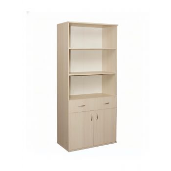 2-Door Bookcase with 2 Drawers, 380 mm Depth, 0640
