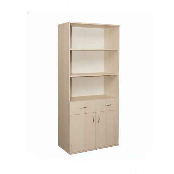 2-Door Bookcase with 2 Drawers, 380 mm Depth, 0640