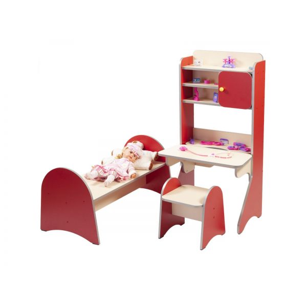 Wall for children "Hospital for children" of 3 elements: table, stool and bed. (13813)
