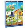 Children's wardrobe 3-seater with curly doors with photo printing "Farm" (30323_F)
