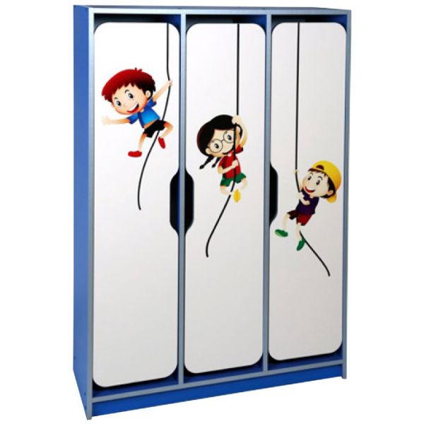 3-seater children's wardrobe with curly doors with photo printing "Children's entertainment" (30323_DR)