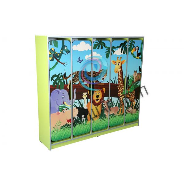 Children's wardrobe for 5-seater changing rooms with photo printing "Savannah" (35591_C)