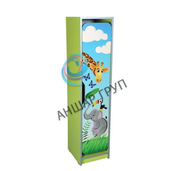 Children's wardrobe 1-seater for changing rooms with photo printing "Savannah" (35546_С)