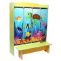 4-seater children's wardrobe for changing rooms with a bench with a photo print "Underwater World" (36031_PS)