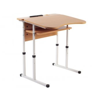 Student's table 1-seater anti-scoliosis with a platform adjustable in height with a shelf № 4-6 (90136)