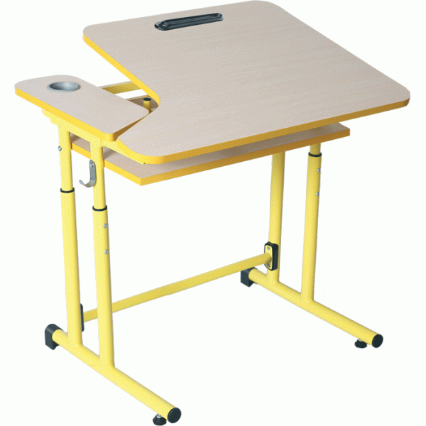 1-seater student table with a shelf with adjustable table top tilt angle № 4-6 (70360)