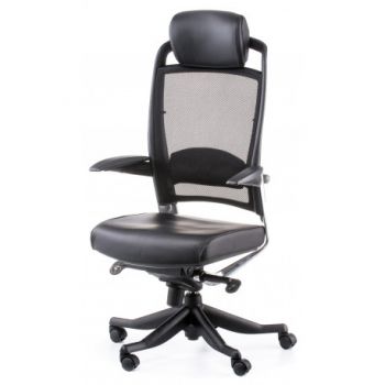 Крісло Special4You FULKRUM BLACK LEATHER, BLACK MESH (E0642)