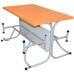 Dining table with folding benches, plastic top