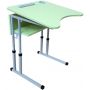 Student table single with height adjustment with adjustment of the angle of inclination of the table 0-7-16°, colored top