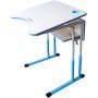 Pupils' table single with height adjustment with tabletop tilt angle adjustment 0-7-16 °, white top