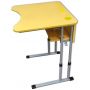 Pupils' table single with height adjustment with tabletop tilt angle adjustment 0-7-16 °, white top