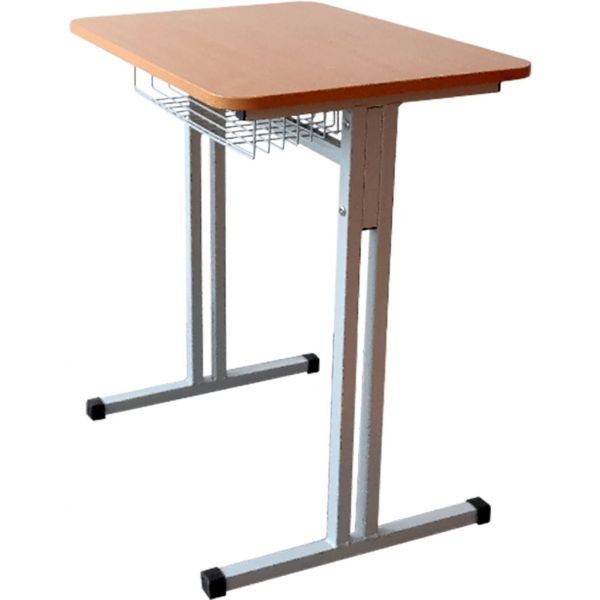 Student's table, single, without height adjustment, with a metal shelf
