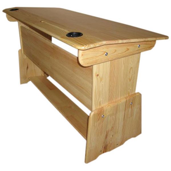 Children's double table-school desk made of natural wood with variable height (81120)