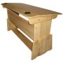 Children's double table-school desk made of natural wood with variable height (81120)