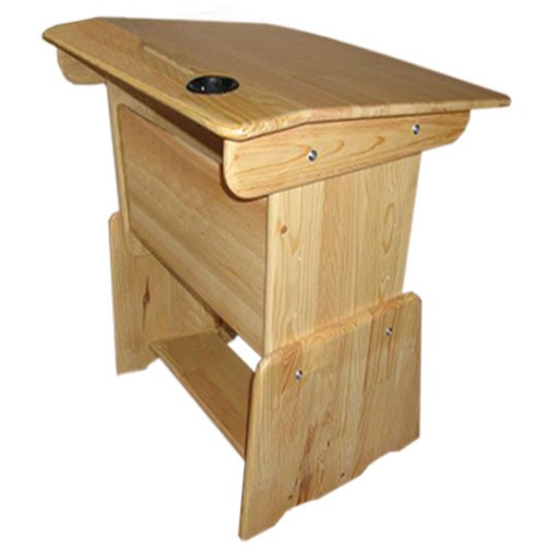 Children's single table-school desk made of natural wood with variable height