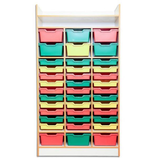 Storage cabinet with plastic drawers