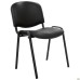 Iso chair, black frame, black faux leather PVC
