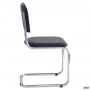 Silvia chair chrome black faux leather