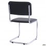 Silvia chair chrome black faux leather