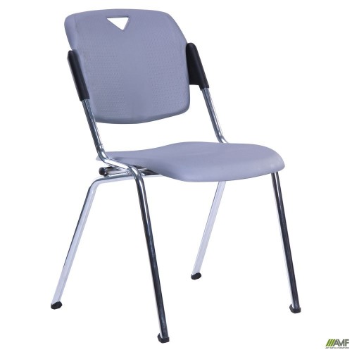 Rolf chair, chrome frame, gray plastic