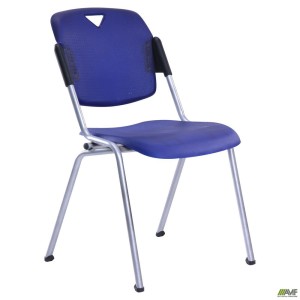 Rolf chair, aluminum frame, blue plastic