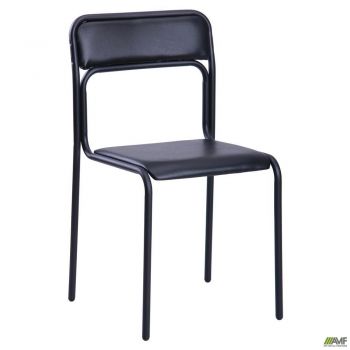 Askona chair, all-black faux leather
