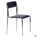 Askona chair, chrome frame, black PVC