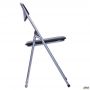 Joker chair, aluminum frame, black faux leather