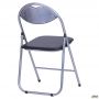Joker chair, aluminum frame, black faux leather