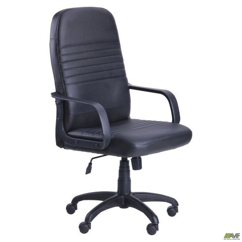 Chintsia plastic chair, black faux leather