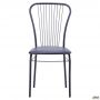 Caesar chair, black frame, black faux leather