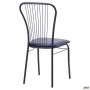 Caesar chair, black frame, black faux leather