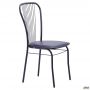Caesar chair, black frame, black faux leather