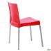 Corsica chair, aluminum frame, plastic, red