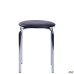 Stool Sofi chrome, black faux leather
