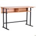 Student double desk with shelf, growth group 6 (1200x500x750mm), beech