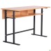 Student double desk with shelf, growth group 6 (1200x500x750mm), beech