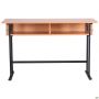 Student double desk with shelf, growth group 6 (1200x500x750mm), beech