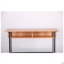 Student double desk with shelf, growth group 6 (1200x500x750mm), beech