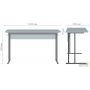Auditorium double desk without shelf, growth group 6 (1200x500x760mm), beech