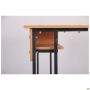 Auditorium double desk with shelf, growth group 6 (1200x500x760mm), beech