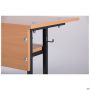 Auditorium double desk with shelf, growth group 6 (1200x500x760mm), beech