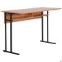 Auditorium double desk with shelf, growth group 6 (1200x500x760mm), beech