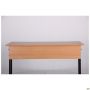 Auditorium double desk with shelf, growth group 6 (1200x500x760mm), beech