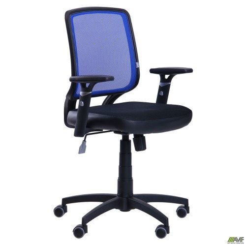 Online Chair, black mesh seat / blue mesh back