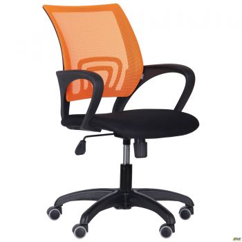 Web chair, black seat/orange mesh back