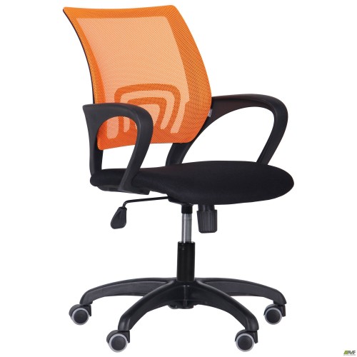 Web chair, black seat/orange mesh back